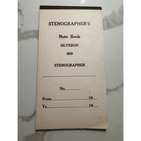 Other - Stenographer's Notebook Silverod No. 600 New Unused Lined Pages Vintage